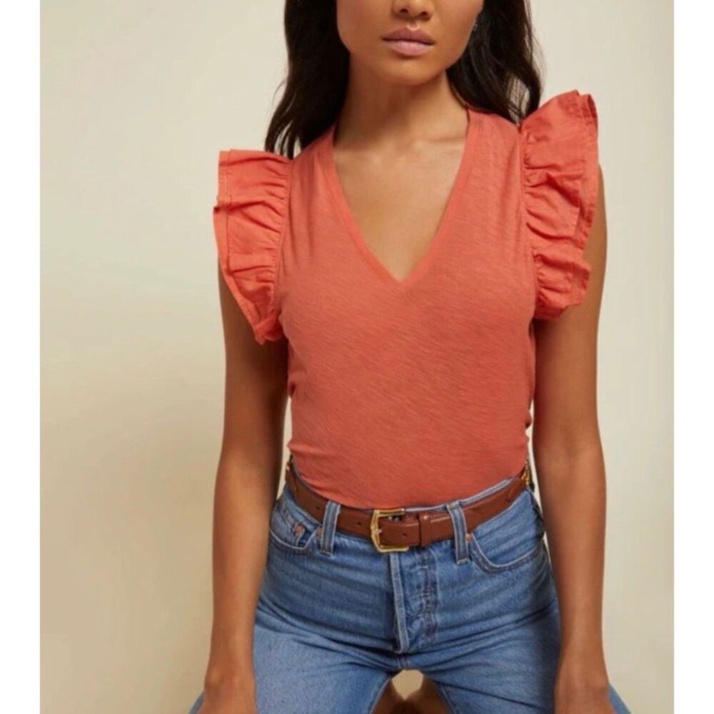 Nation LTD Rylan Short Sleeve Shirt | Orange in Small